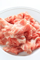 Freshness sliced pork for Japanese cuisine shabushabu