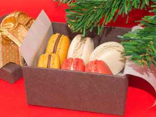 gift box with sweet macarons