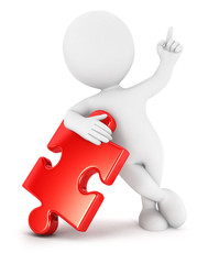 3d white people piece of puzzle