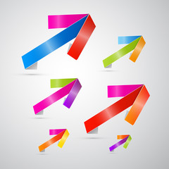 Colorful vector arrows on grey background