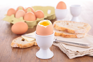 boiled egg and bread