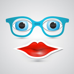 Abstract Vector Mouth, Glasses and Eyes