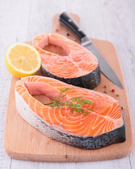 raw salmon steak