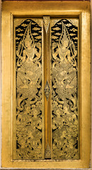 traditional Thai style art painting on temple window