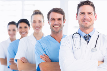 Fototapeta premium Portrait of confident happy group of doctors
