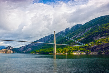 Fototapeta premium Norway fjord landscape with summer.