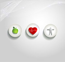 Beautiful heart health care concept symbols