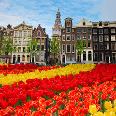 facades of old houses ,  Amsterdam, Netherlands