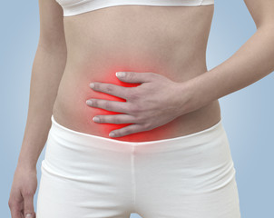 Acute pain in a woman belly