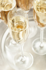Bubbling Champagne in a Glass