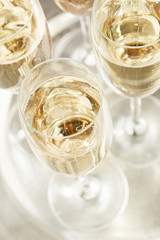 Bubbling Champagne in a Glass