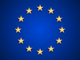 European Union flag with Metal Stars