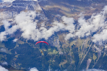 Paraplane jump from mountain