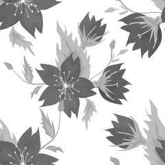 Seamless grey floral pattern