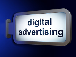 Marketing concept: Digital Advertising on billboard background