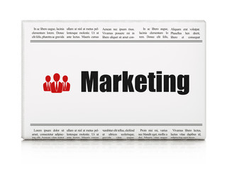 Marketing concept: newspaper with Marketing and Business People
