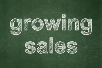 Obraz premium Business concept: Growing Sales on chalkboard background