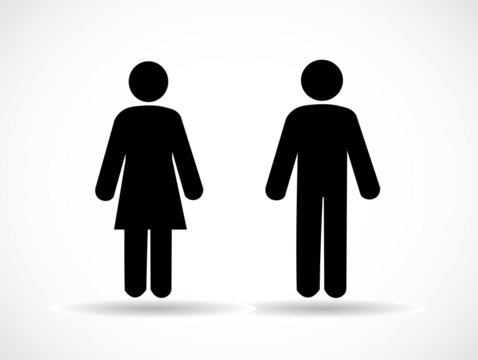 Woman and man icons vector