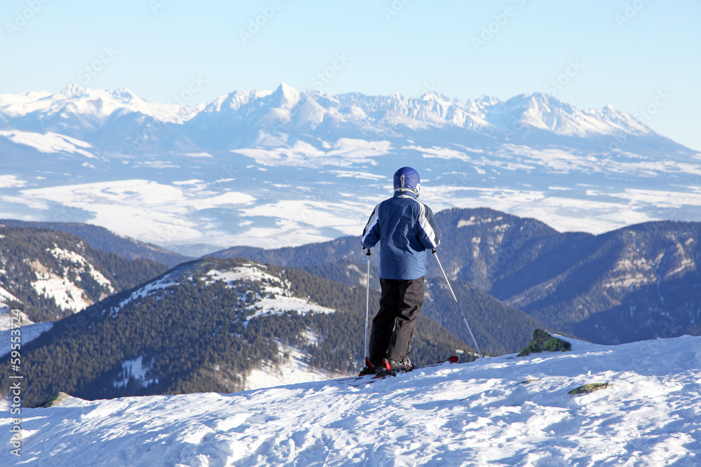 Wall mural Skier on the hill Chopok, Slovakia