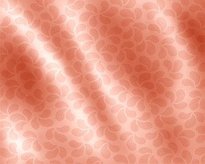 Beautiful red satin material with retro pattern