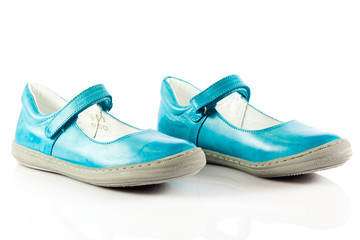 children shoes isolated on white background.