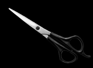 scissors on a black background