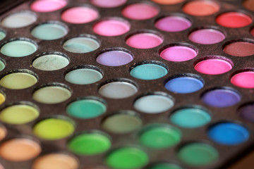Multi colored make-up palette