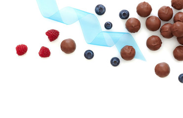 Chocolate praline and fresh berries