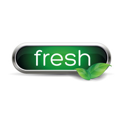 Fresh label button green