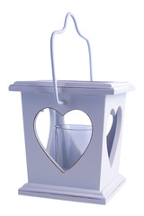 Decorative glowing lantern isolated on white