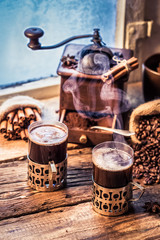 Smell of freshly brewed coffee