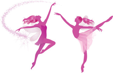 Pink fairies dance
