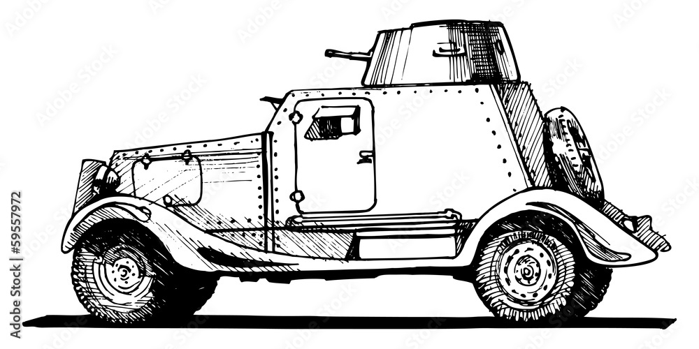 Poster vintage armored car