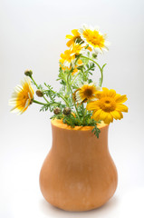 Pumkin bucket wth wildflowers