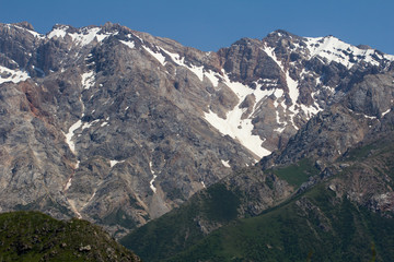 Fototapeta na wymiar mountains with snow in Kazakhstan