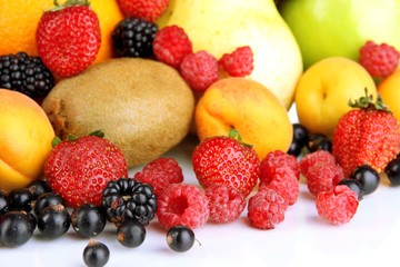 Fresh fruits and berries close up