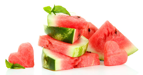 Fresh ripe watermelon isolated on white