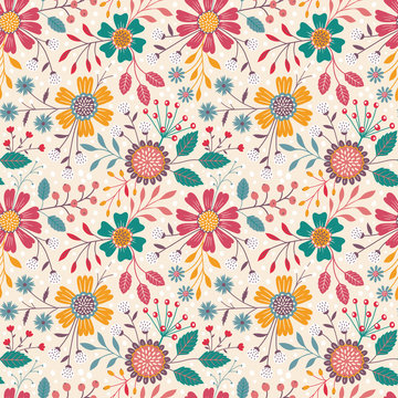 Fototapeta Seamless floral pattern