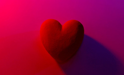 Decorative red heart, on color background