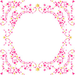 ちいさな花とハートのフレーム