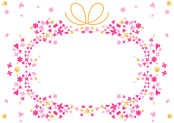 ちいさな花とハートのフレーム