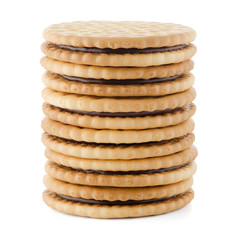 Sandwich biscuits with chocolate filling