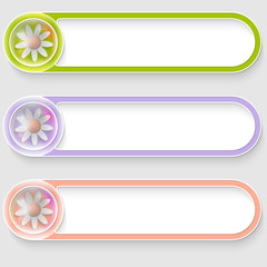 Obraz premium set of three vector abstract buttons with flowers