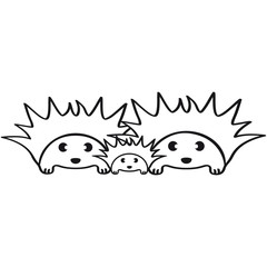 Cute Hedgehog Family