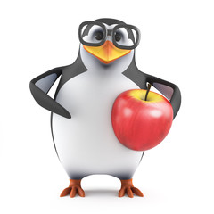 Academic penguin lives on apples