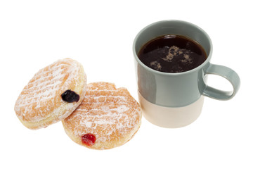 Jam donuts and coffee