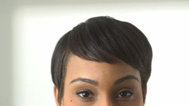 Close up of African American woman