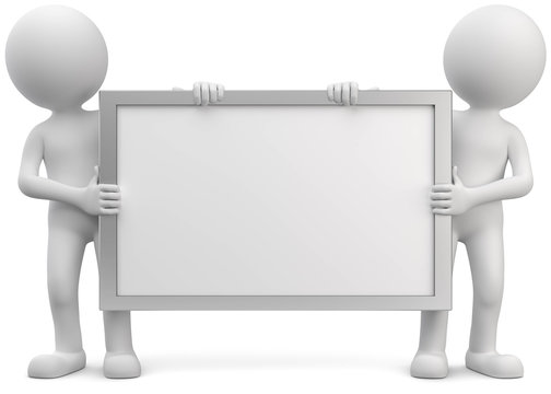 zwei Schildhalter Flipchart