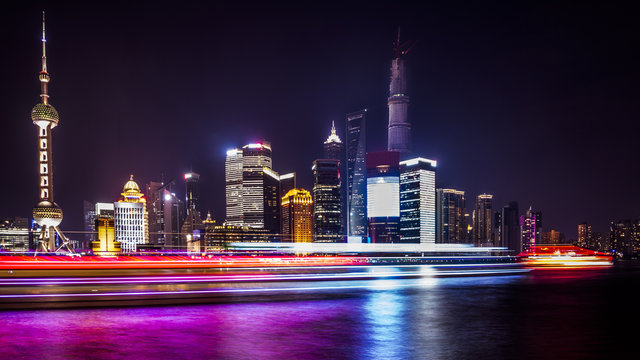 Shanghai Skyline At Night