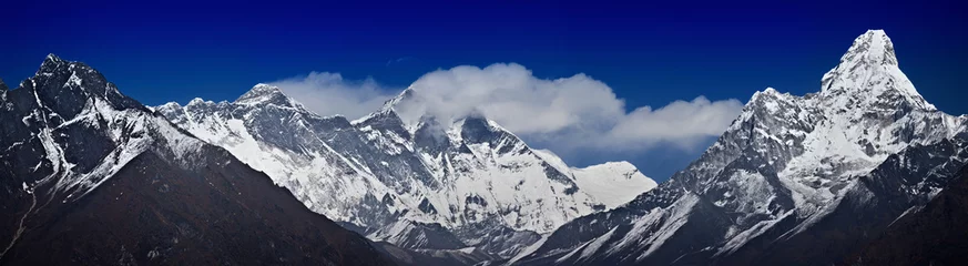 Foto auf Acrylglas Himalaya Nepalesischer Himalaya: Khumbila, Nuptse, Everest, Lhotse, Ama Dablam